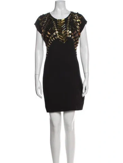 Pre-owned Givenchy Graphic Print Mini Dress In Black