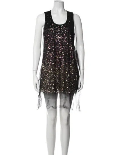 Pre-owned Givenchy Graphic Print Mini Dress In Black