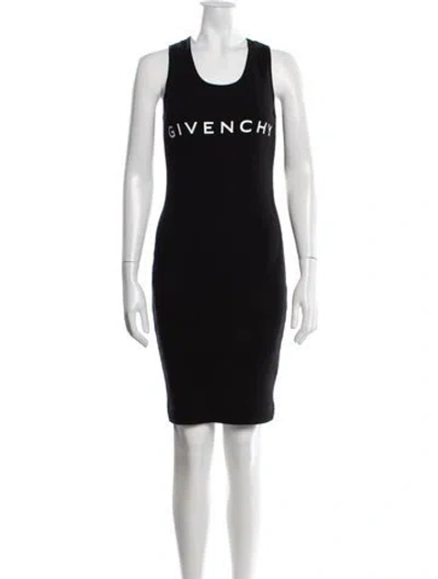Pre-owned Givenchy Graphic Print Mini Dress In Black