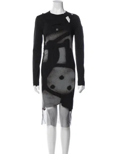 Pre-owned Givenchy Graphic Print Mini Dress In Blue
