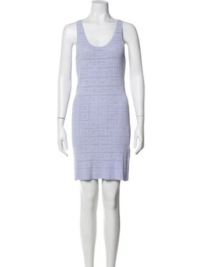 Pre-owned Givenchy Graphic Print Mini Dress In Blue