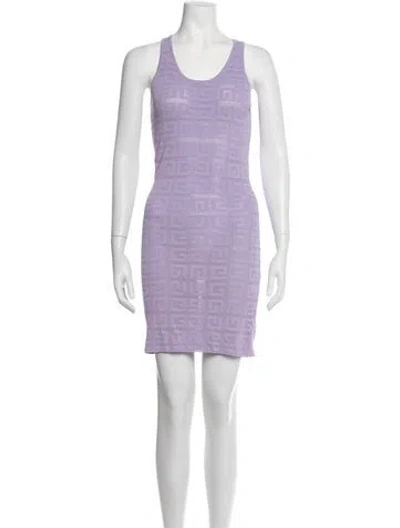 Pre-owned Givenchy Graphic Print Mini Dress In Purple