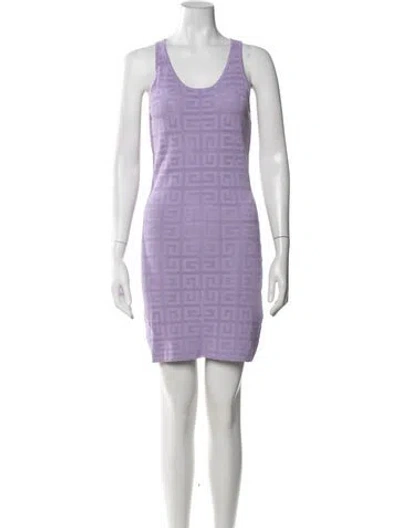 Pre-owned Givenchy Graphic Print Mini Dress In Purple