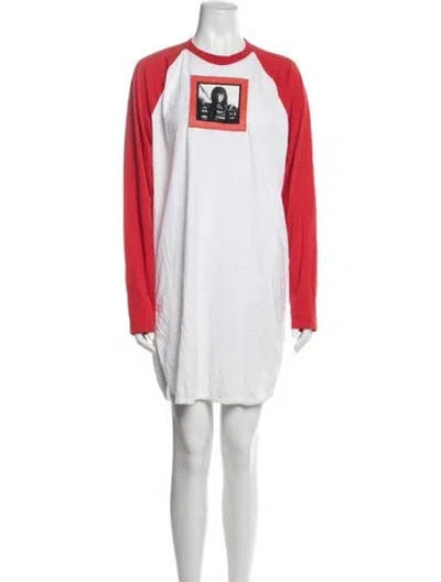 Pre-owned Givenchy Graphic Print Mini Dress In Red