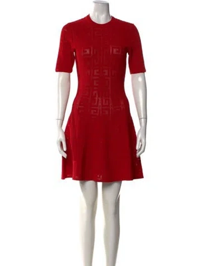 Pre-owned Givenchy Graphic Print Mini Dress In Red