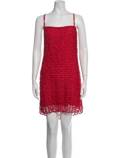 Pre-owned Givenchy Graphic Print Mini Dress In Red