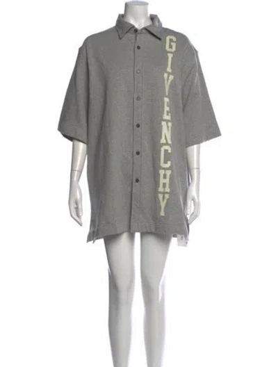 Pre-owned Givenchy Graphic Print Mini Dress W/ Tags In Gray