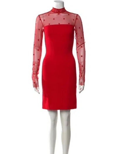 Pre-owned Givenchy Graphic Print Mini Dress W/ Tags In Red
