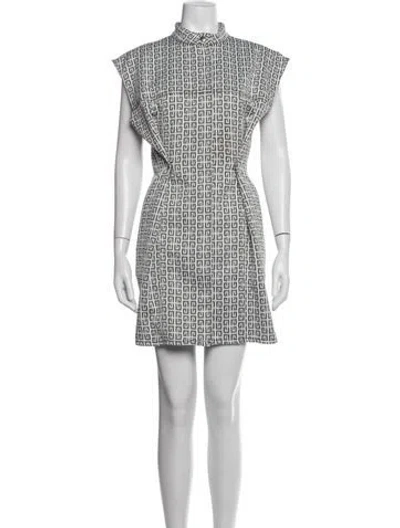 Pre-owned Givenchy Graphic Print Mini Dress In White