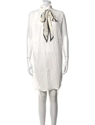 Pre-owned Givenchy Graphic Print Mini Dress In White