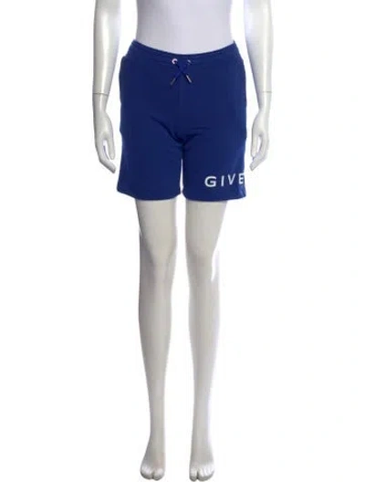 Pre-owned Givenchy Graphic Print Mini Shorts In Blue