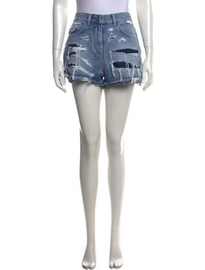 Pre-owned Givenchy Graphic Print Mini Shorts In Blue
