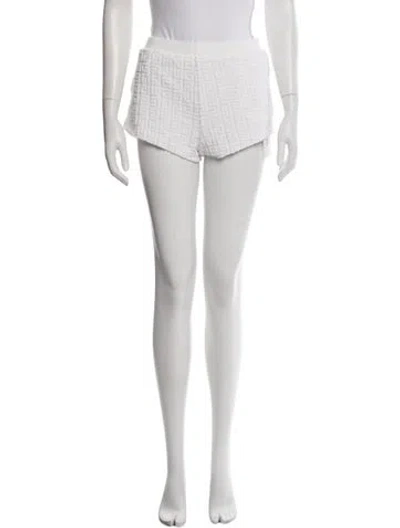 Pre-owned Givenchy Graphic Print Mini Shorts In White