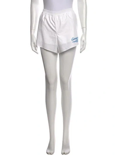 Pre-owned Givenchy Graphic Print Mini Shorts In White
