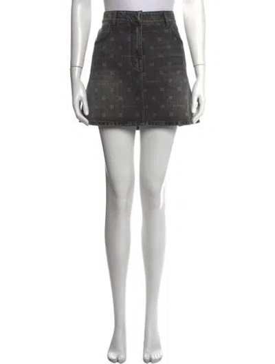 Pre-owned Givenchy Graphic Print Mini Skirt In Black/white