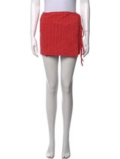 Pre-owned Givenchy Graphic Print Mini Skirt W/ Tags In Red