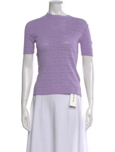 Pre-owned Givenchy Graphic Print Mock Neck Top In Purple