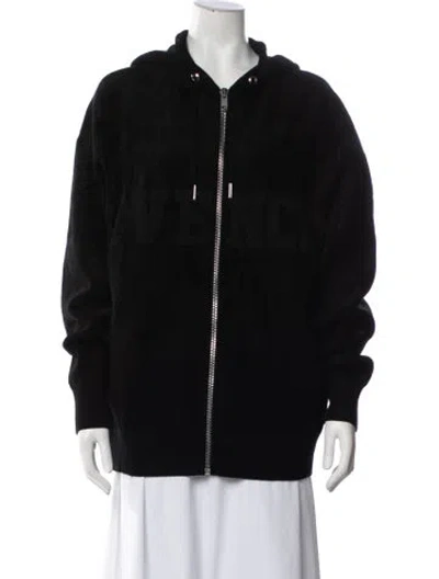 Pre-owned Givenchy Graphic Print Open Front Sweater In Black