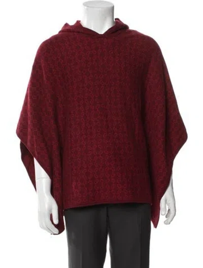 Pre-owned Givenchy Graphic Print Poncho W/ Tags In Red