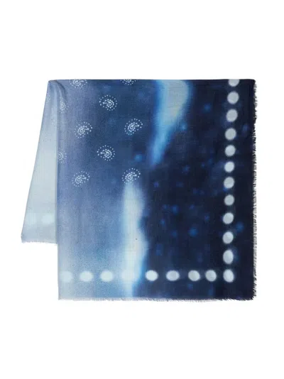 Givenchy Graphic Print Scarf In Blue