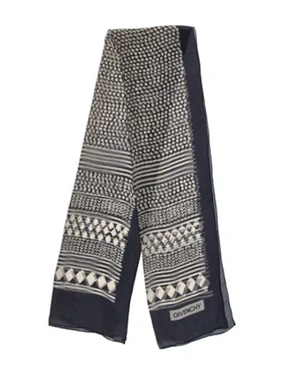 Pre-owned Givenchy Graphic Print Scarf In Blue