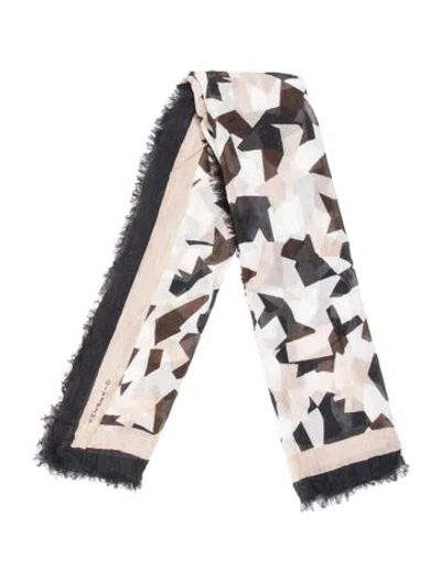 Pre-owned Givenchy Graphic Print Scarf In Neutrals