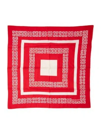 Pre-owned Givenchy Graphic Print Scarf In Red/white