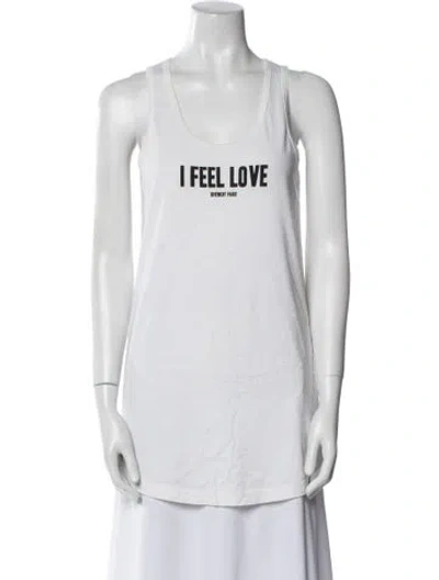 Pre-owned Givenchy Graphic Print Scoop Neck Top In White