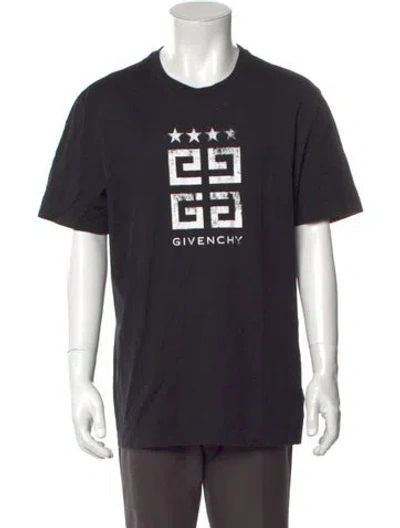 Pre-owned Givenchy Graphic Print Scoop Neck T-shirt In Black