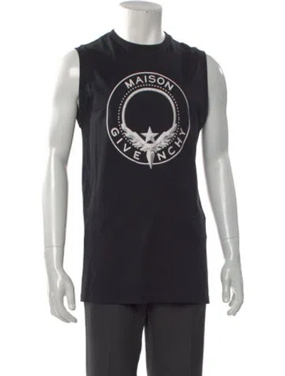 Pre-owned Givenchy Graphic Print Scoop Neck T-shirt In Black