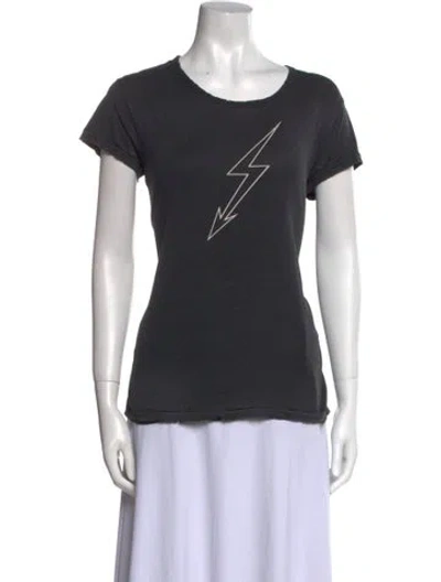 Pre-owned Givenchy Graphic Print Scoop Neck T-shirt In Gray