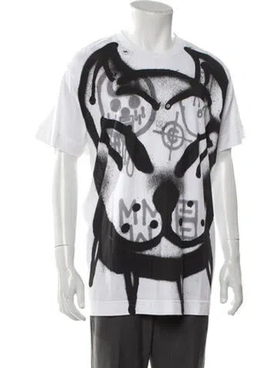 Pre-owned Givenchy Graphic Print Scoop Neck T-shirt In White