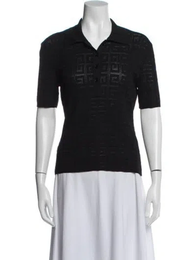 Pre-owned Givenchy Graphic Print Short Sleeve Polo W/ Tags In Black