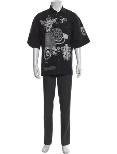 Pre-owned Givenchy Graphic Print Short Sleeve Shirt In Black