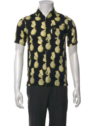 Pre-owned Givenchy Graphic Print Short Sleeve Shirt In Black