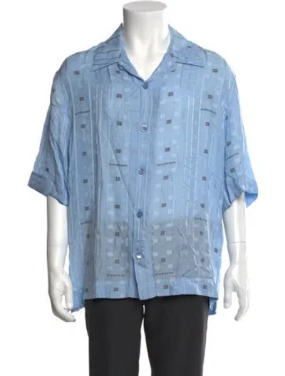 Pre-owned Givenchy Graphic Print Short Sleeve Shirt In Blue
