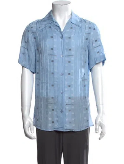 Pre-owned Givenchy Graphic Print Short Sleeve Shirt In Blue