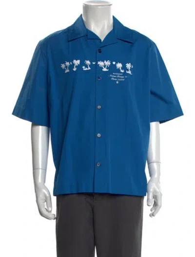 Pre-owned Givenchy Graphic Print Short Sleeve Shirt In Blue