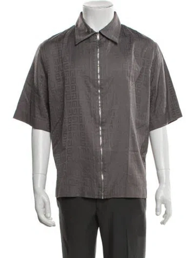 Pre-owned Givenchy Graphic Print Short Sleeve Shirt In Gray