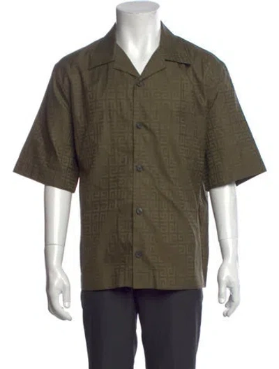 Pre-owned Givenchy Graphic Print Short Sleeve Shirt In Green