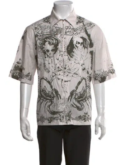 Pre-owned Givenchy Graphic Print Short Sleeve Shirt In Neutrals