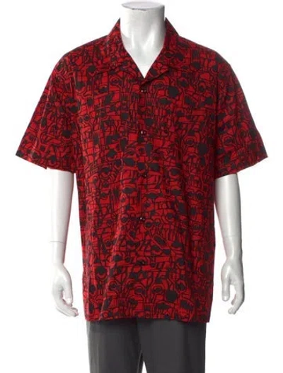Pre-owned Givenchy Graphic Print Short Sleeve Shirt In Red