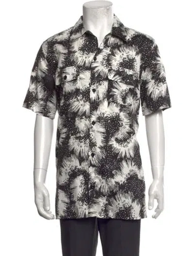 Pre-owned Givenchy Graphic Print Short Sleeve Shirt W/ Tags In Black/white