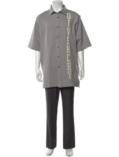 Pre-owned Givenchy Graphic Print Short Sleeve Shirt W/ Tags In Grey