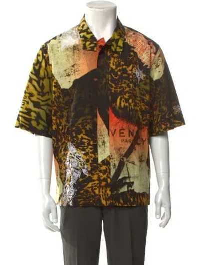 Pre-owned Givenchy Graphic Print Short Sleeve Shirt W/ Tags In Orange