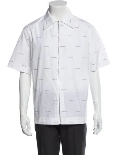 Pre-owned Givenchy Graphic Print Short Sleeve Shirt In White