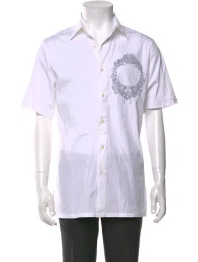 Pre-owned Givenchy Graphic Print Short Sleeve Shirt In White