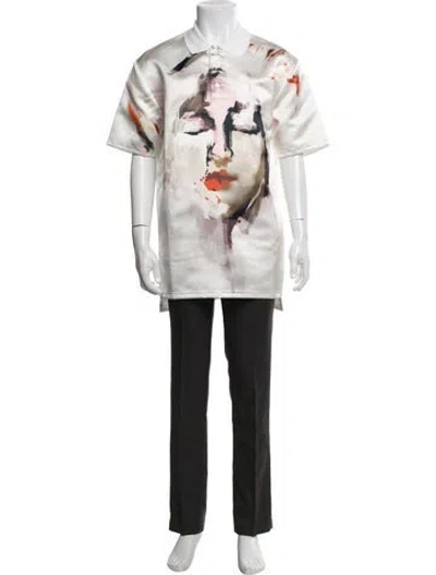 Pre-owned Givenchy Graphic Print Short Sleeve Shirt In White