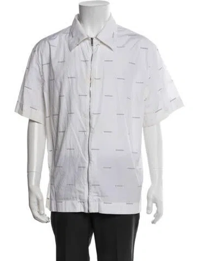 Pre-owned Givenchy Graphic Print Short Sleeve Shirt In White