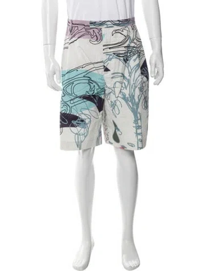 Pre-owned Givenchy Graphic Print Shorts In Green